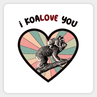 I koalove you - a retro vintage design Sticker